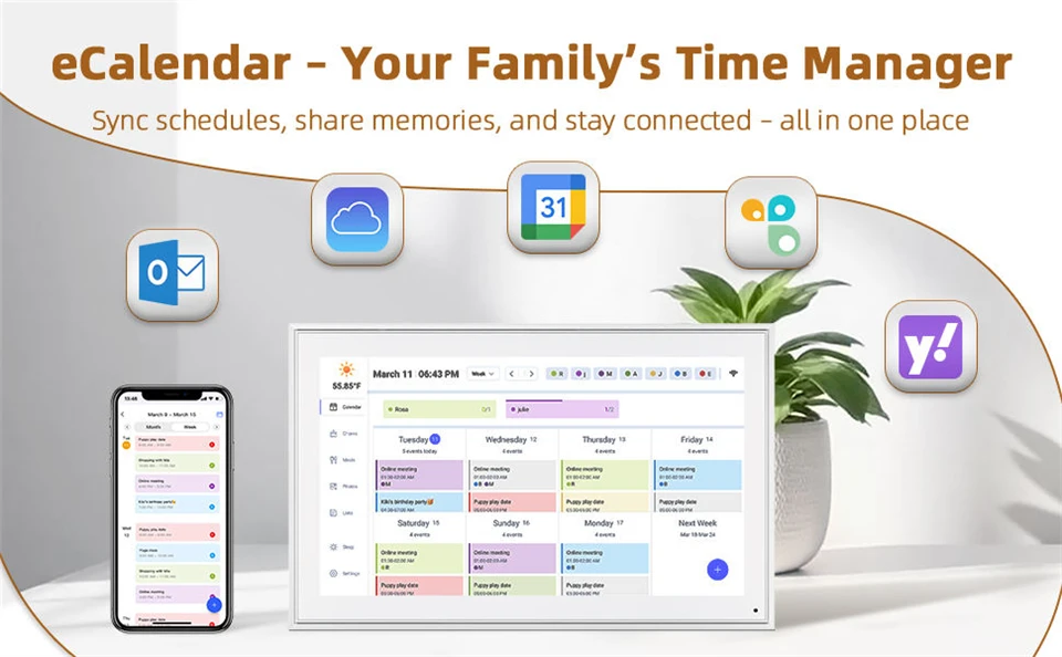 10.1 Inch Smart Digital Calendar 2 in 1 Photo Frame